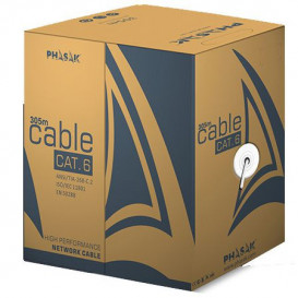 Bobina 305m Cable UTP Cat6 Rigido CCA AWG23 GRIS